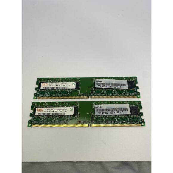 Hynix 512MB RAM Memory Model 1RX8 PC2-5300U-555-12 Korea 07 Lot of 2 - Picture 1 of 1